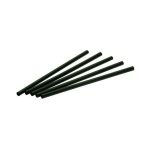 Lebomló PLA koktél szívószál, 8x150mm, fekete, 500 db/cs