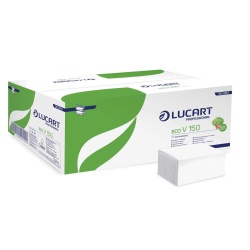 V 150 Lucart Eco 2 rtg fehér hajtogatott kéztörlő 20 csomag/karton