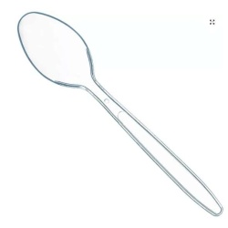 Eldobható kanál műanyag, extra erős, átlátszó, 100 db/csomag