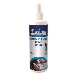 Tisztítófolyadék, képernyőhöz, antisztatikus, pumpás, 250 ml, VICTORIA