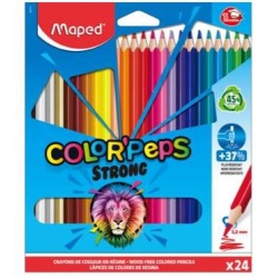Színes ceruza készlet, háromszögletű, MAPED "Color'Peps Strong", 24 különböző szín